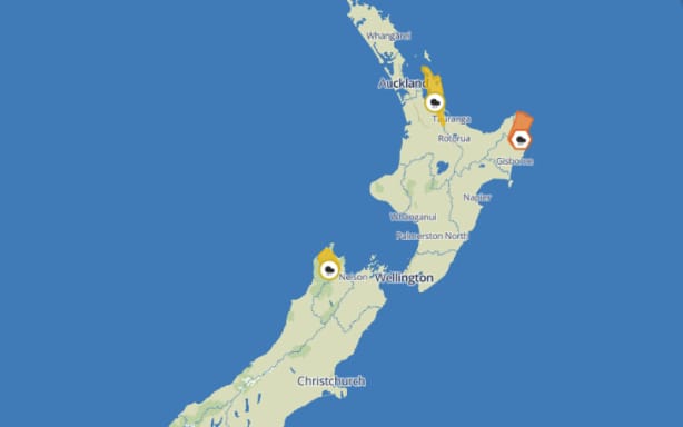 MetService Issues Severe Weather Warnings for Heavy Rain and Thunderstorms Across North Island